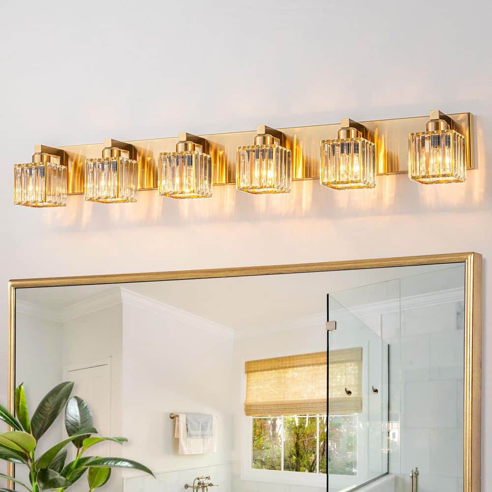EDISLIVE Orilliah 43.3 in. 6-Light Gold Bathroom Vanity Light with