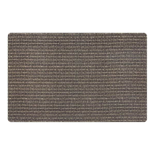 Textured Stripes Gray 23 in. x 36 in. Indoor Comfort Kitchen Mat