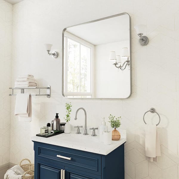 TOOLKISS 36 in. W x 36 in. H Rectangular Aluminum Framed
