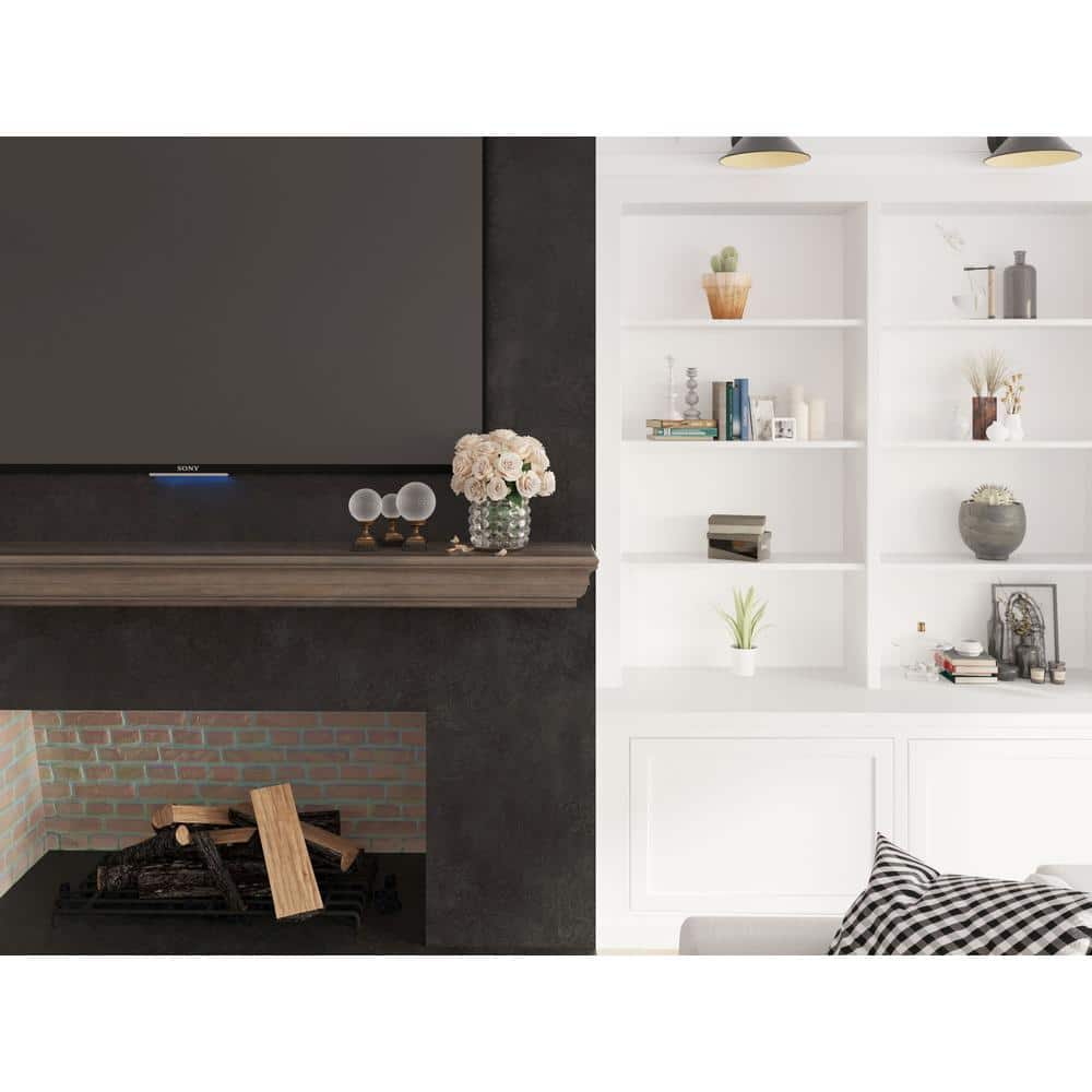 48" Ash Gray Stained Wood Floating Mantel Shelf