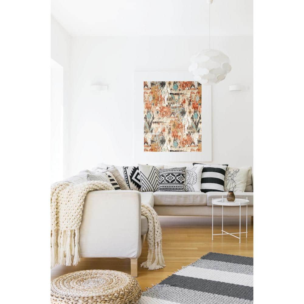 Orange Aztec Peel and Stick Vinyl Wallpaper Roll