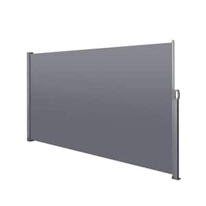 11.5 ft. W x 5.9 ft. H Retractable Side Awning Waterproof and UV-Resistant Privacy Screen Divider, Composite