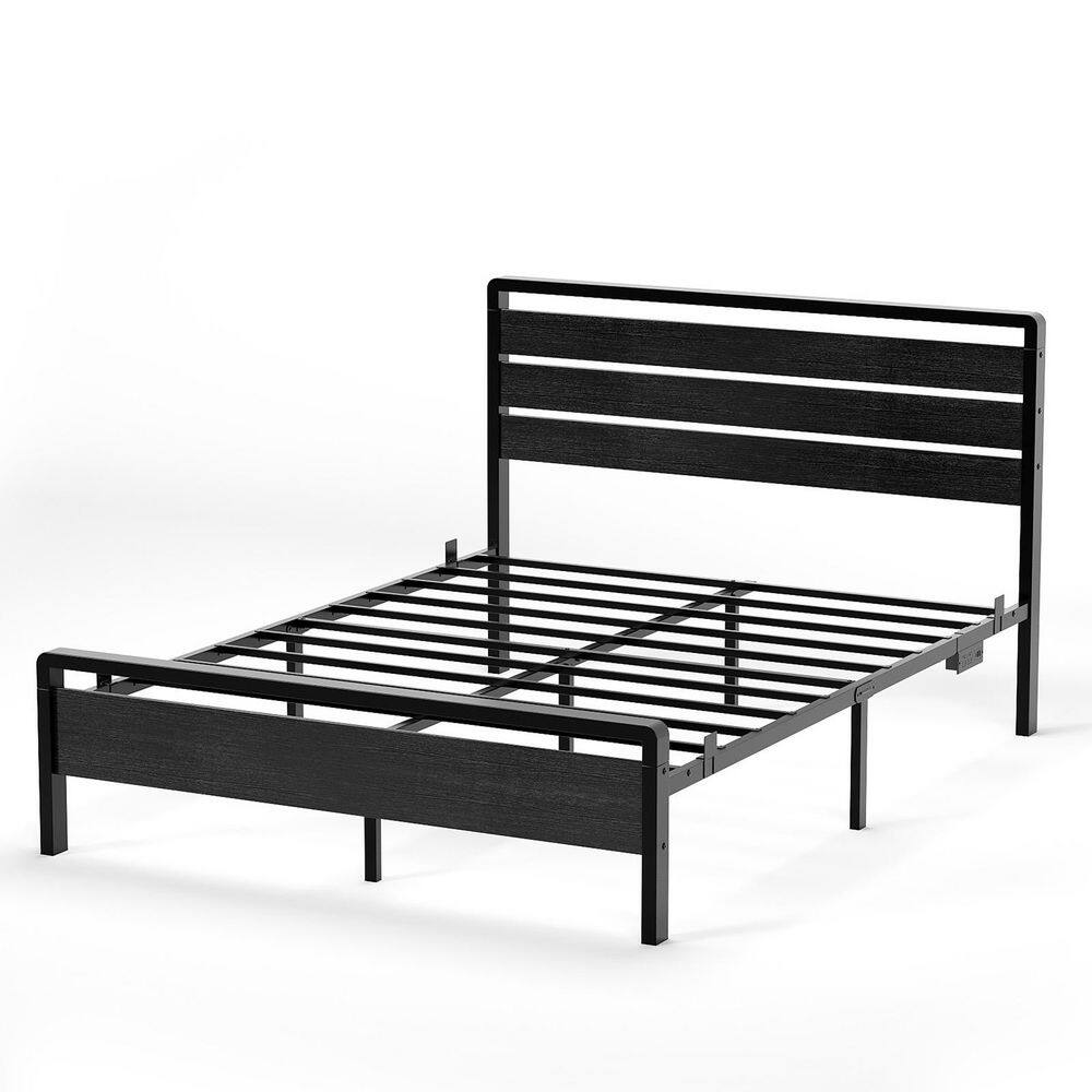 Black Metal Frame Full Platform Bed with LED Lighting USB Port price history on PriceWatchPro