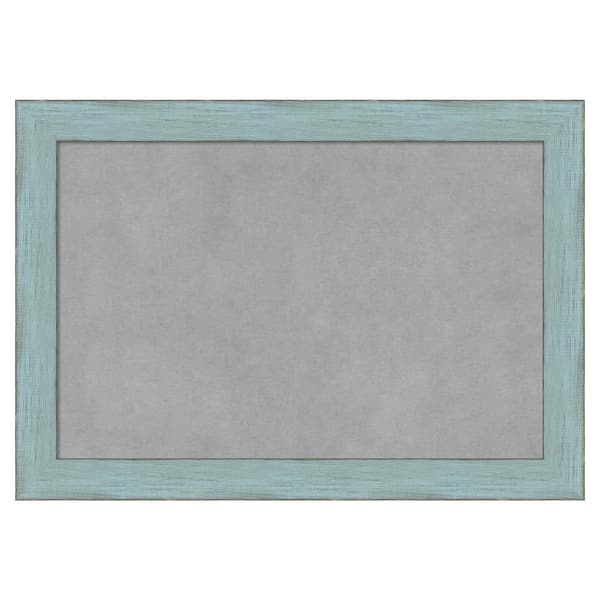 Amanti Art Sky Blue Rustic 20 in. x 14 in. Framed Magnetic Board