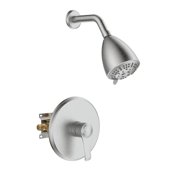 GIVING TREE Single-Handle 8-Spray Patterns Shower Faucet in Brushed Nicked(Valve Included)