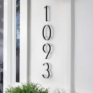 5 in. Silver Reflective Floating or Flush House Number 0