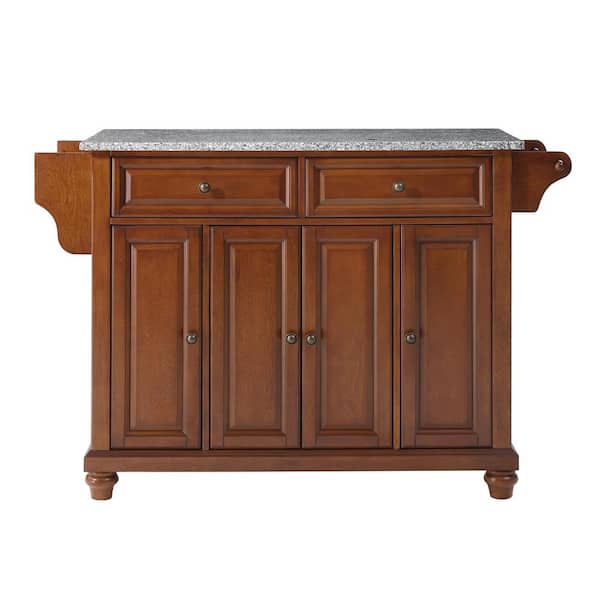 CROSLEY FURNITURE Cambridge Cherry Kitchen Island with Granite Top