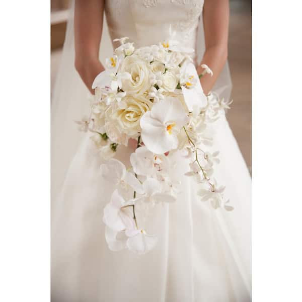 Oasis Wedding Belle Bouquet Holder Large White Straight Handle