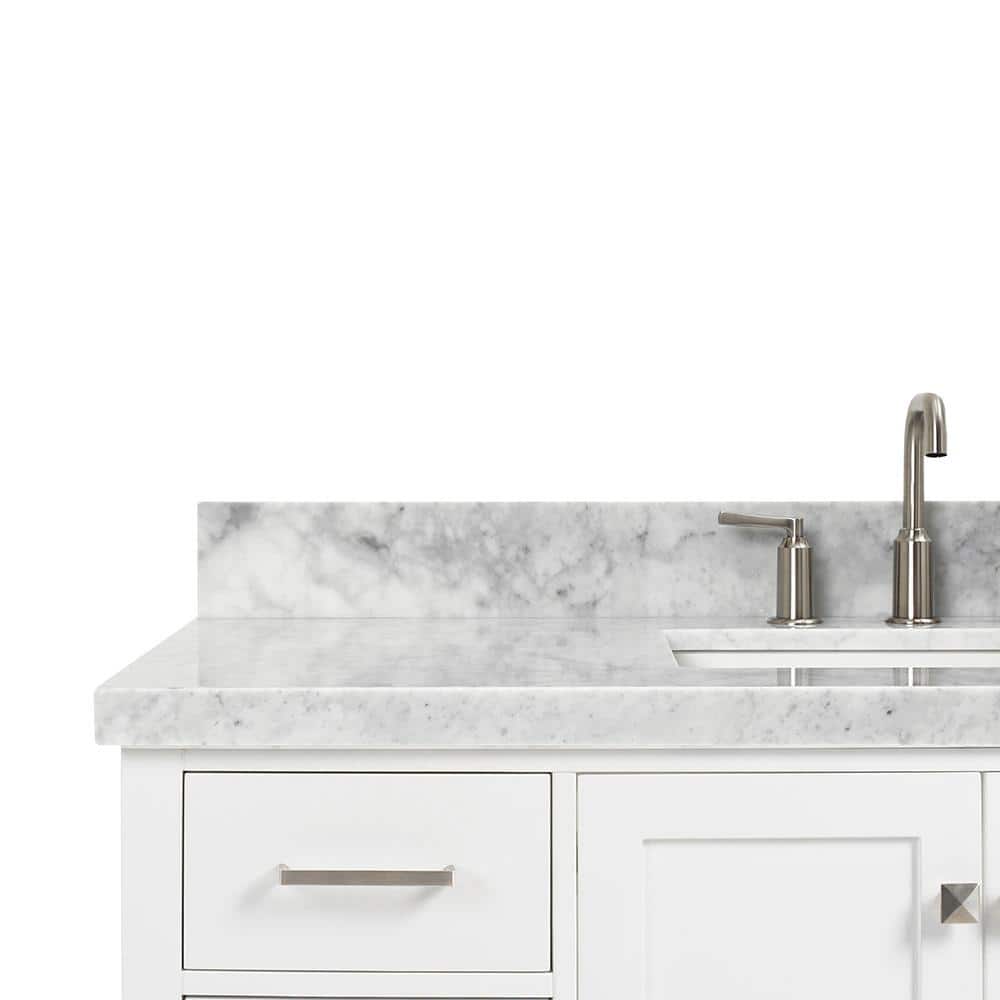 Cambridge 49" White Marble Top Single Sink Vanity