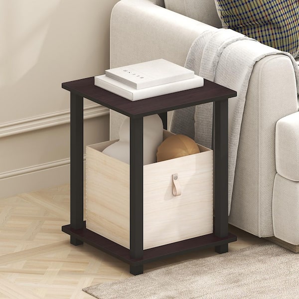 Simplistic15. 6 in. Dark Mocha Square Wood End Table