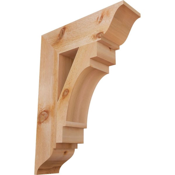 Ekena Millwork 6 in. x 30 in. x 22 in. Western Red Cedar Merced Traditional Rough Sawn Bracket
