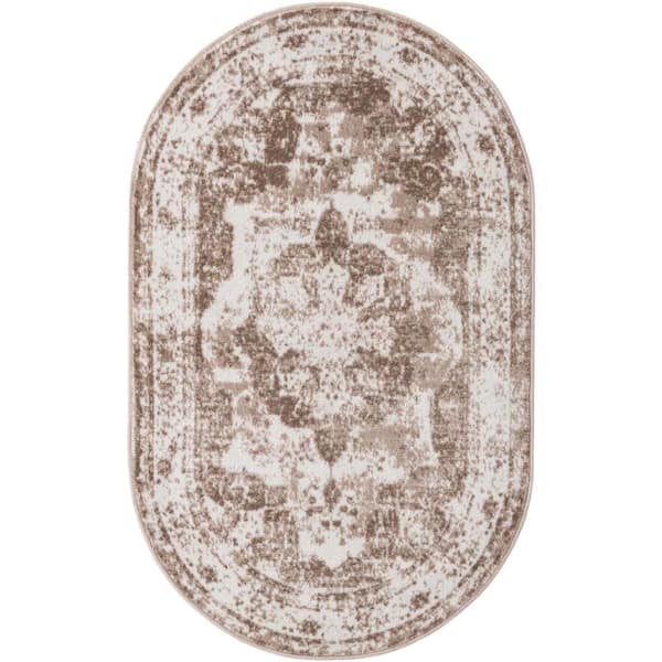 Unique Loom Sofia Salle Garnier Beige 3 ft. 3 in. x 5 ft. 3 in. Area Rug