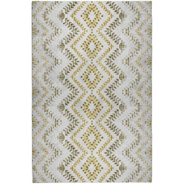 Dream Shag Premium Machine Washable Abstract ADS684 Taupe 3 ft. x 5 ft. Area Rug