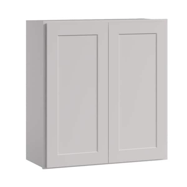 Hausvita 30 in W x 12 in D x 42 in H in Shaker Dove Plywood Ready to Assemble Kitchen Wall Cabinet with Doors and Shelves
