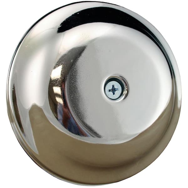 JONES STEPHENS 5-1/4 in. High Impact Plastic Cleanout Cover Plate in Chrome Finish Bell Design with Screw
