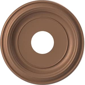 13 in. O.D. x 3-1/2 in. I.D. x 1-1/4 in. P Traditional Thermoformed PVC Ceiling Medallion in Aged Copper