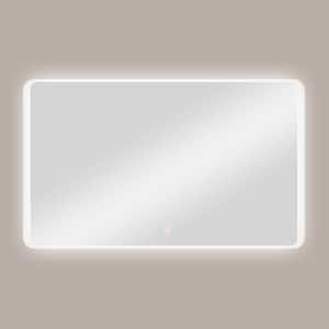 Baily 60 in. W x 36 in. H Rectangular Frameless Wall Mounted Bathroom Vanity Mirror in Silver