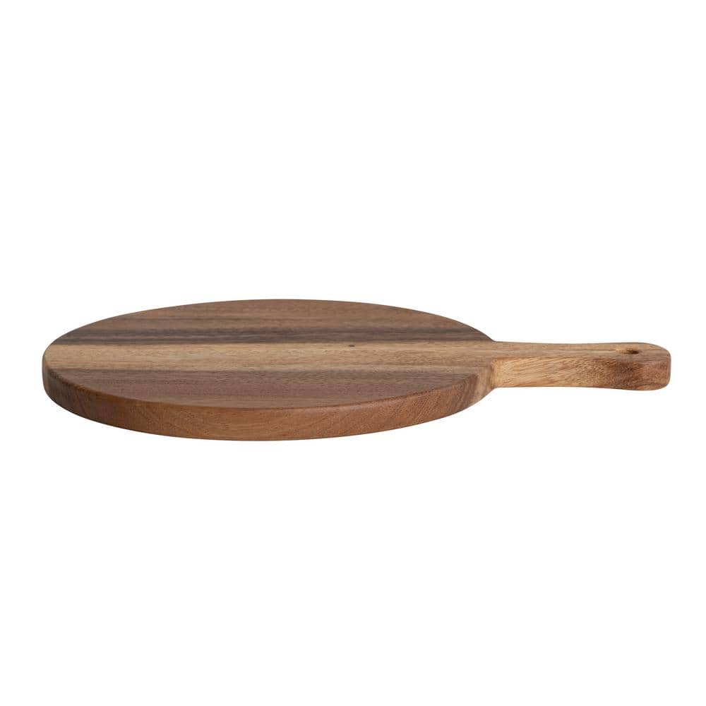 Natural Suar Wood Round Cutting Board with Handle