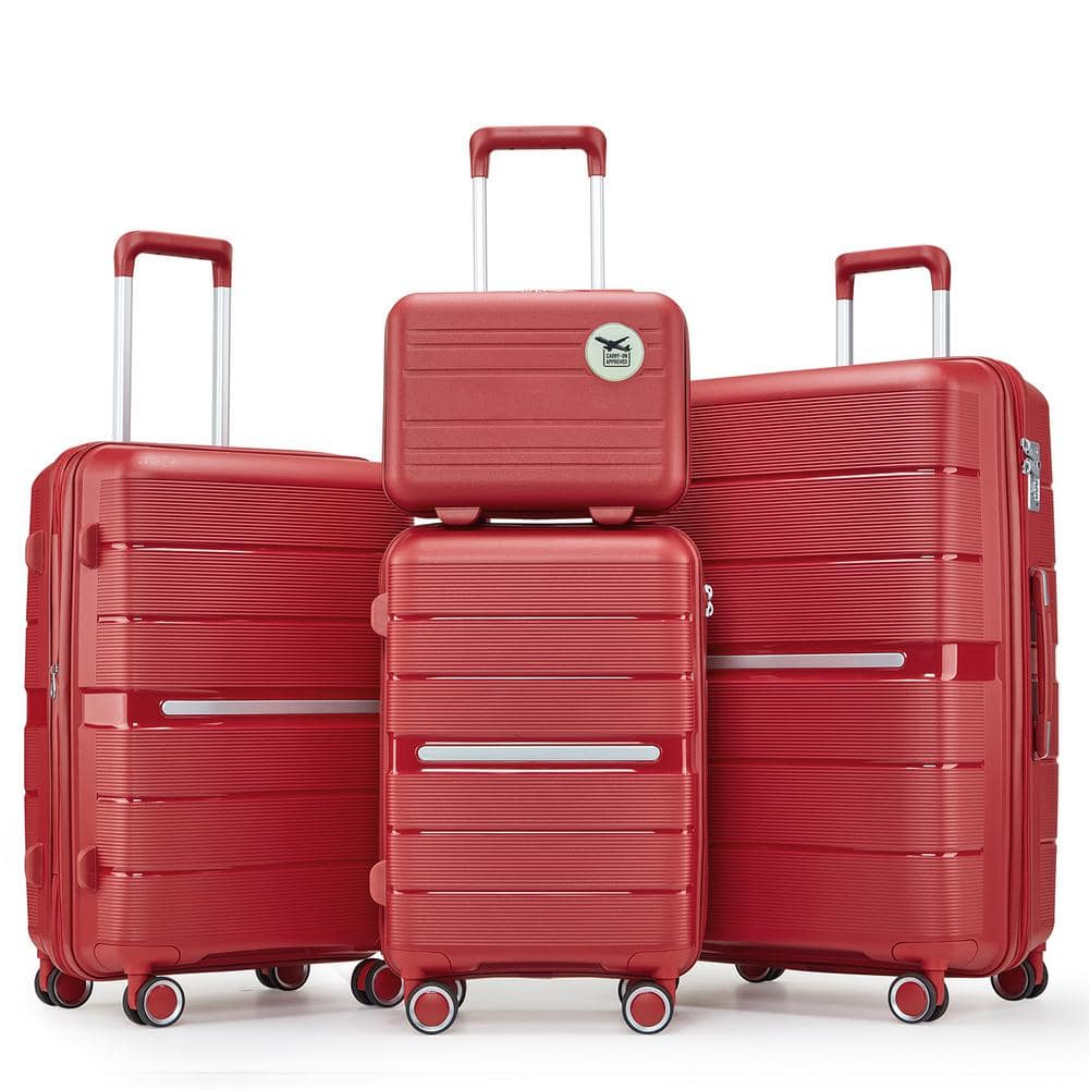 INNOBULE 4 Bags 4-Piece Red PP 3-Level Aluminum Lightweight and