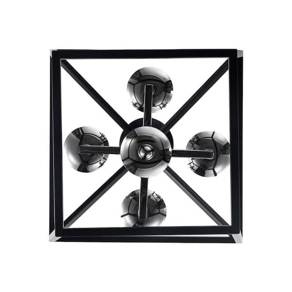 Bel Air Lighting Lacey 4-Light Black and Chrome Pendant