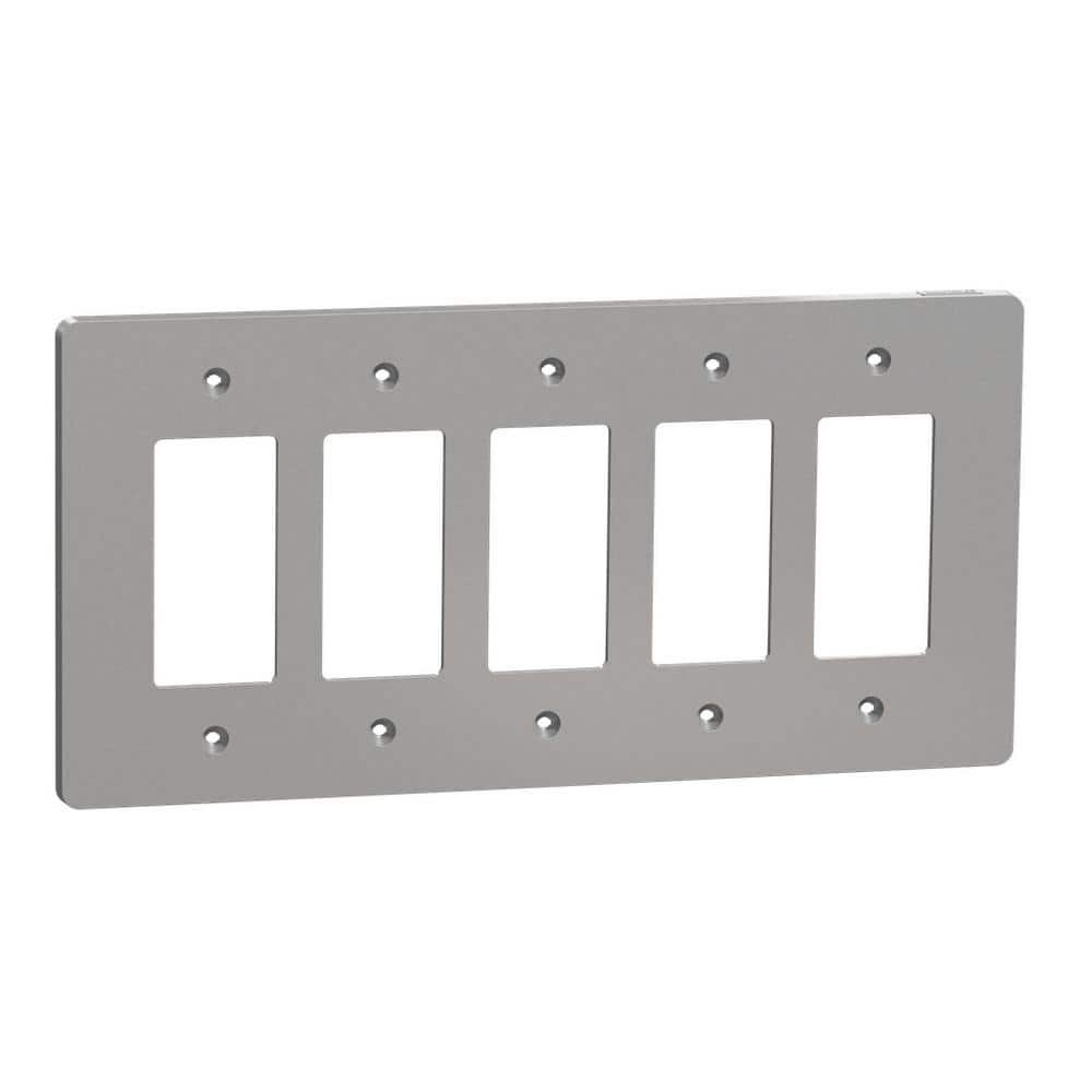 X Series 5-Gang Mid Size Plus Wall Plate Cover Decorator/Rocker Matte Gray price history on PriceWatchPro