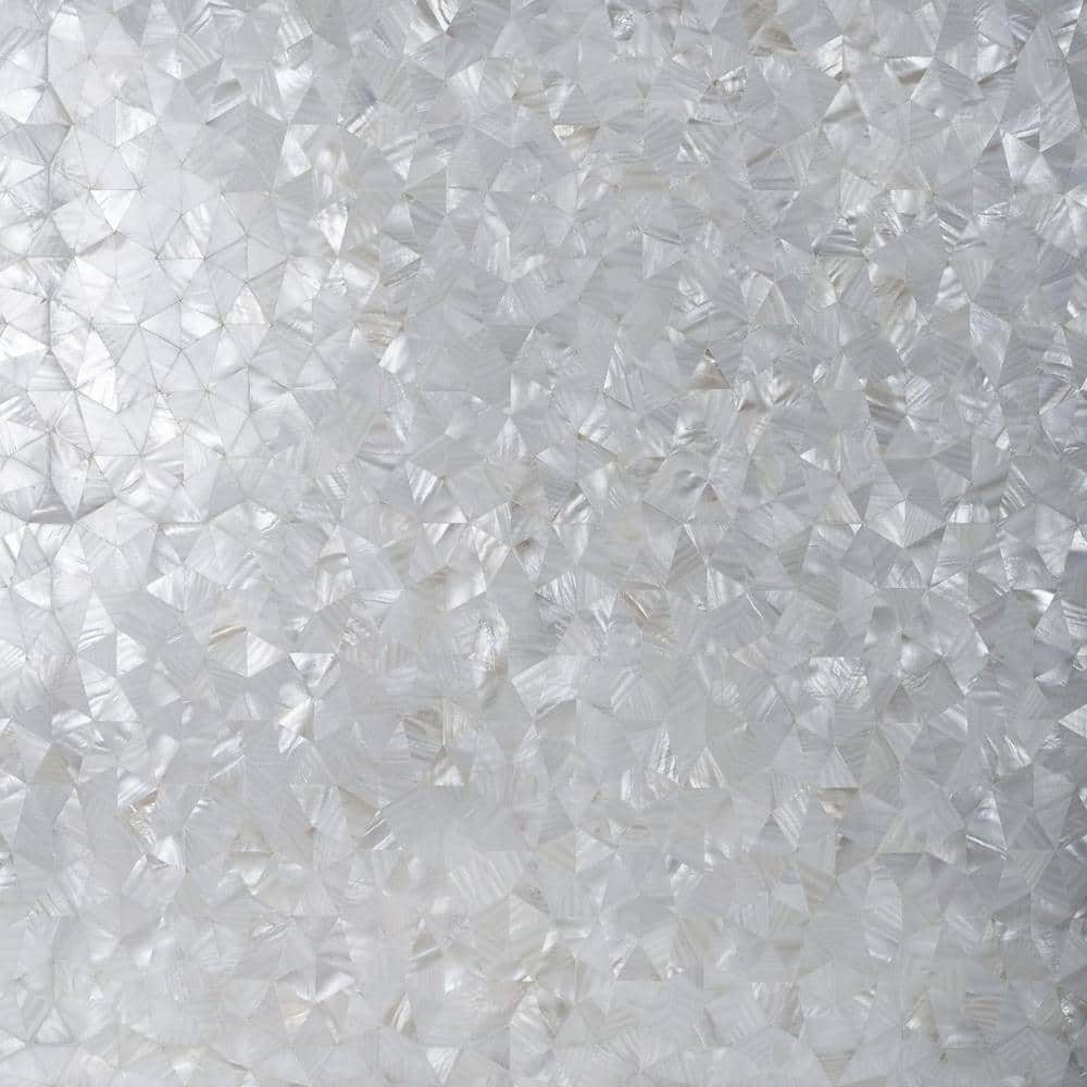 White Iridescent Polished Shell Mosaic Tile 12x12