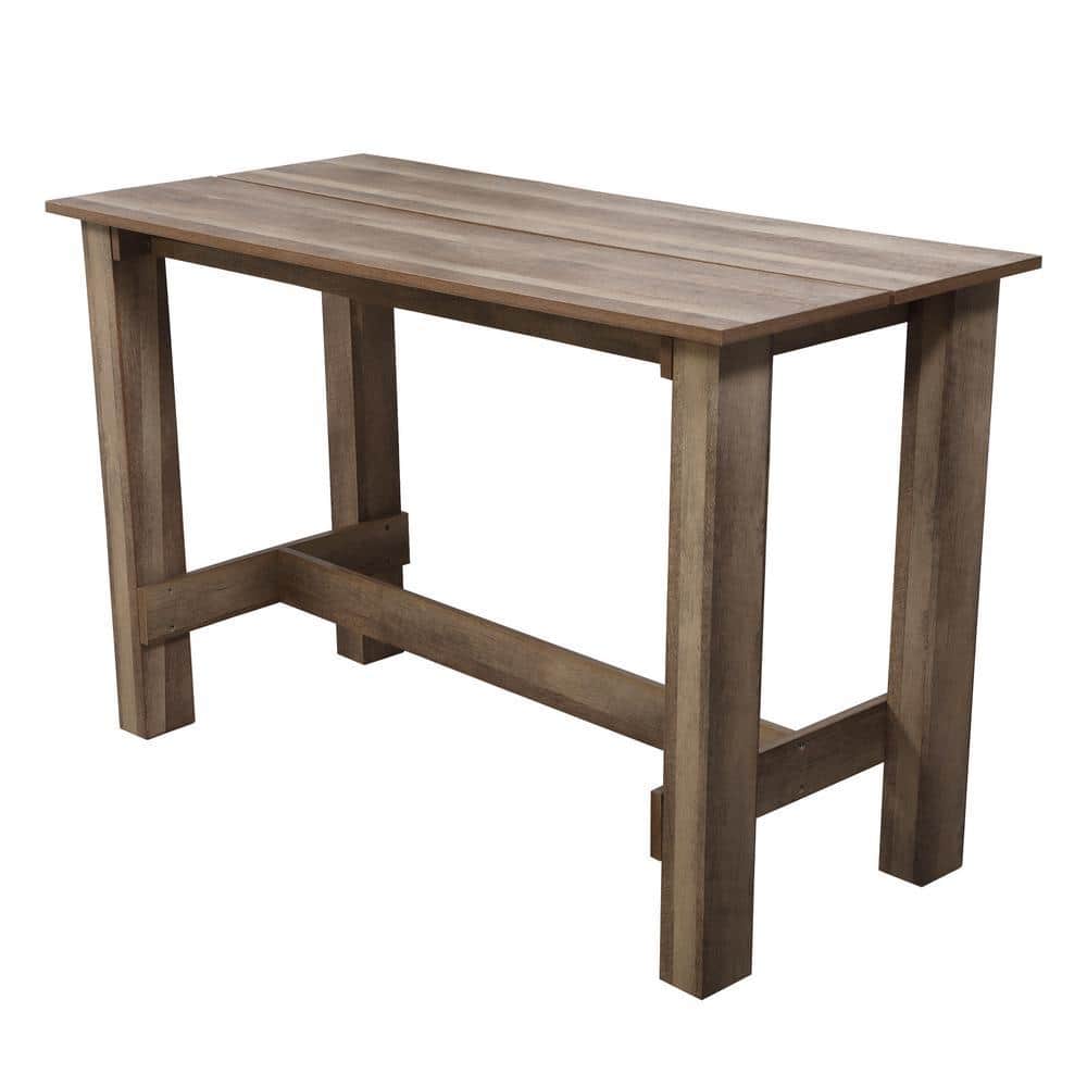 SUNRINX 35.5 in. Rectangular Natural Wood Living Room Dining Table