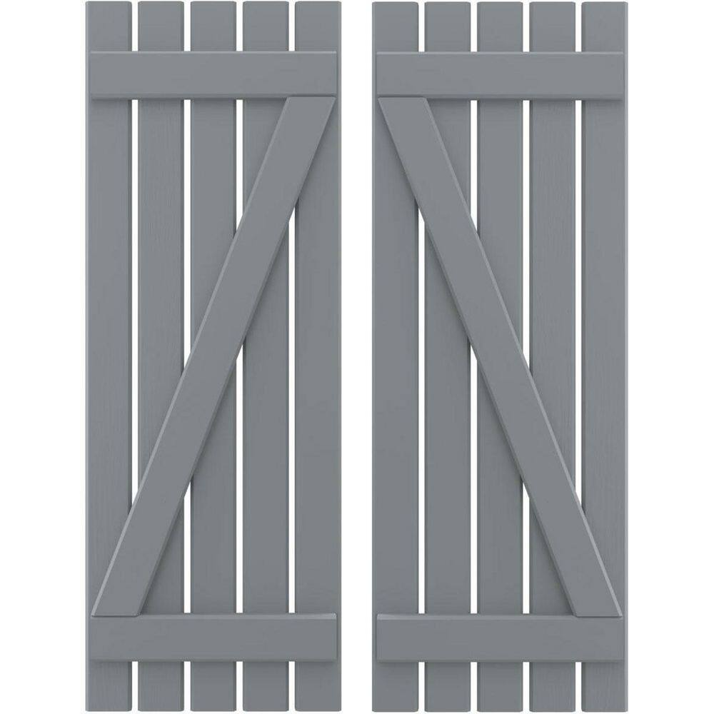 19-1/2 in. W x 41 in. H Americraft 5 Board Exterior Real Wood Spaced Board and Batten Shutters w/Z-Bar Ocean Swell price history on PriceWatchPro