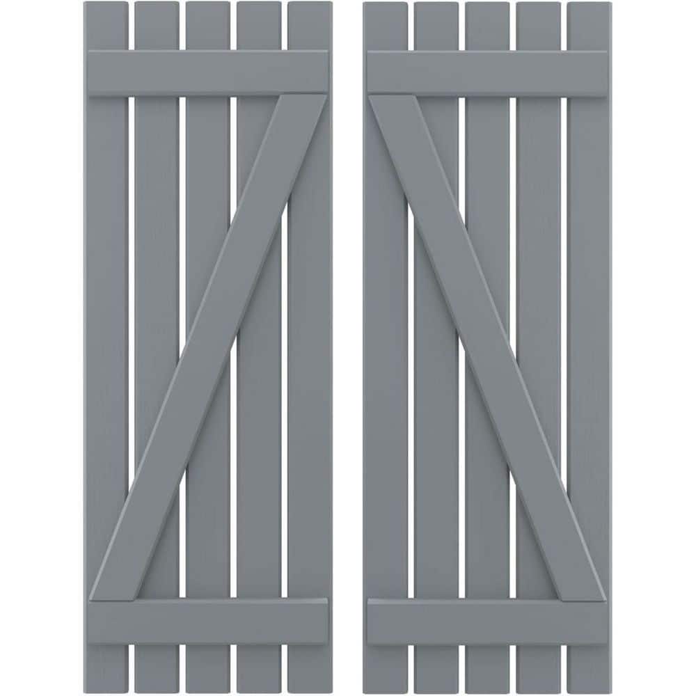 19-1/2 in. W x 84 in. H Americraft 5 Board Exterior Real Wood Spaced Board and Batten Shutters w/Z-Bar Ocean Swell price history on PriceWatchPro