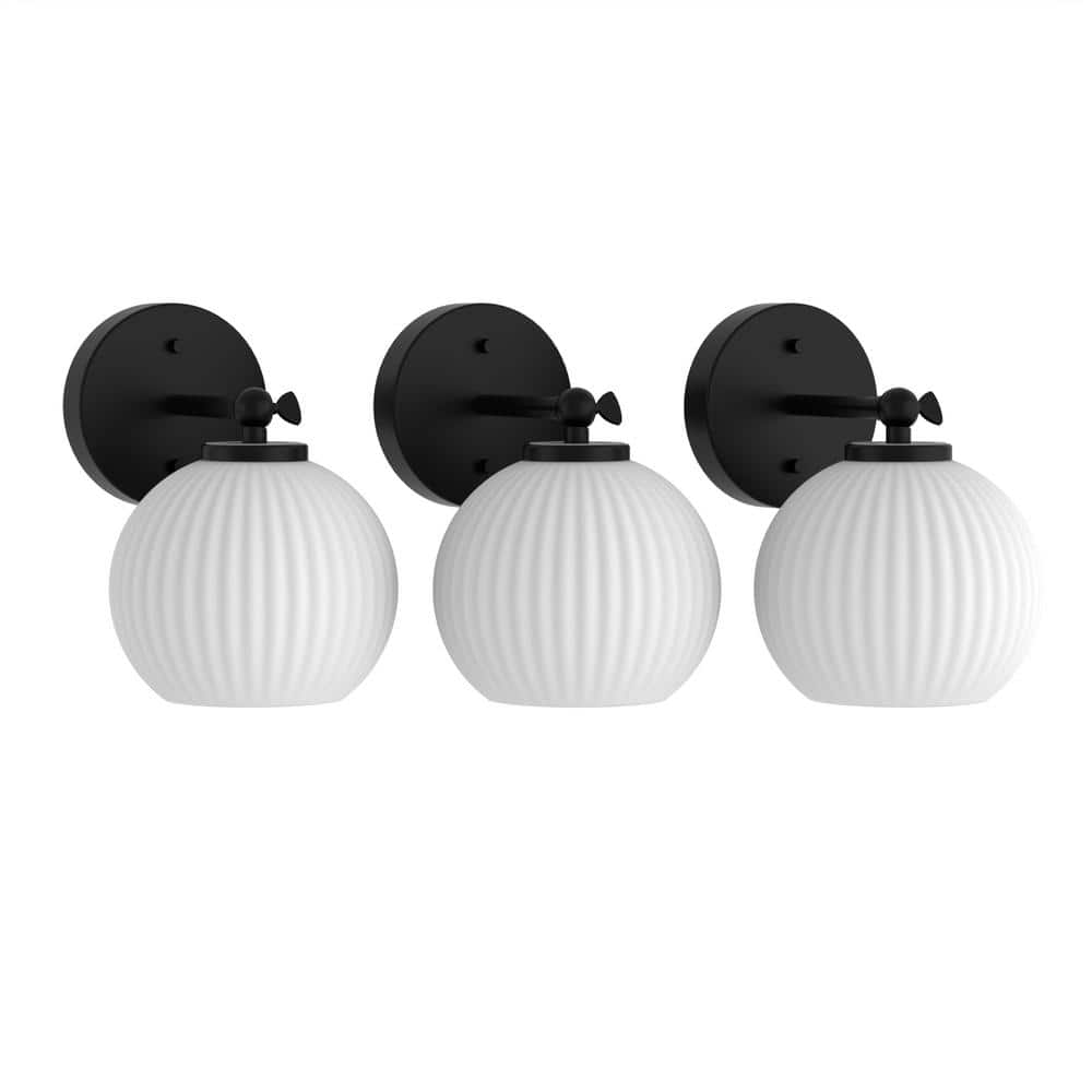 5 in. 1-Light Bathroom Wall Sconce, Convertible Semi-Flush Mount, Pendant Light Wall Sconce for Mirror, Bedroom(3-Pack) price history on PriceWatchPro