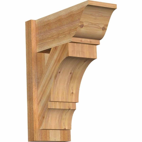 Ekena Millwork 8 in. x 22 in. x 18 in. Balboa Traditional Rough Sawn Western Red Cedar Outlooker