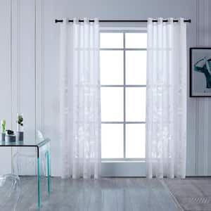 Madison 95 in.L x 52 in. W Sheer Polyester Curtain in White