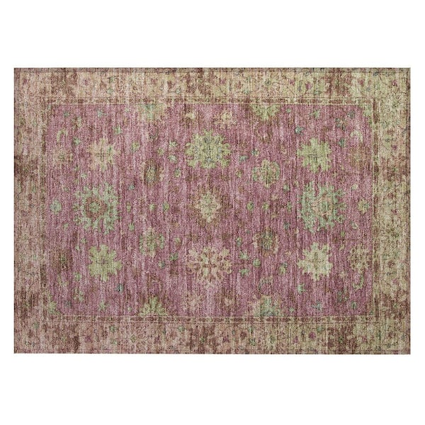 Chantille Machine Washable Indoor/Outdoor Abstract ACN2052 Pink 1 ft. 8 in. x 2 ft. 6 in. Accent Rug
