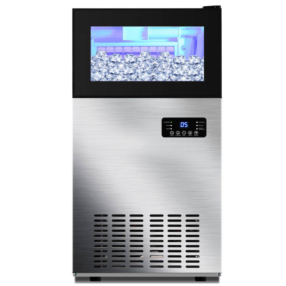 Stainless Steel 160 lb. Built-In Freestanding Ice Maker