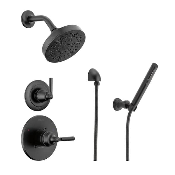 Saylor 5-Spray Dual Wall Mount Fixed and Handheld Shower Head 1.75 GPM in Matte Black