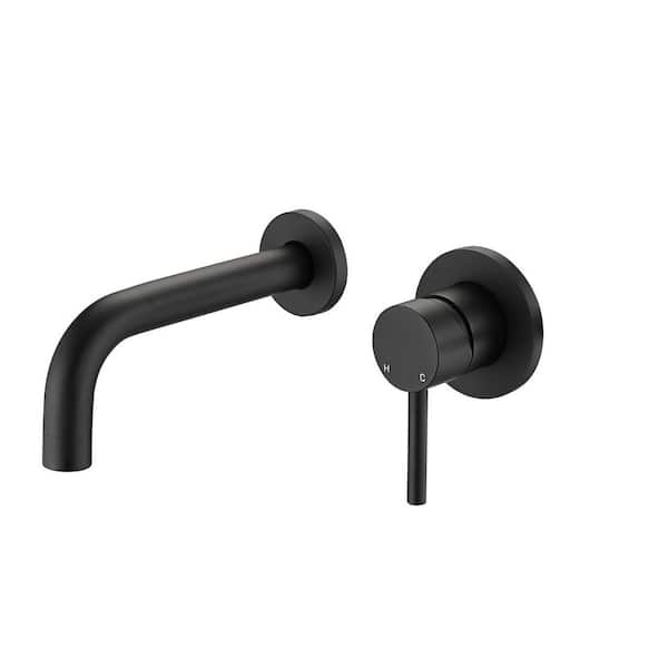 PROOX Single-Handle Wall Mount Bathroom Faucet in Matte Black