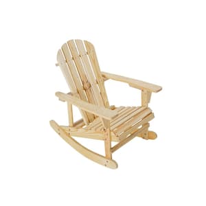 1-Set Solid Wood Adirondack Chair Outdoor Patio Furniture in Natural