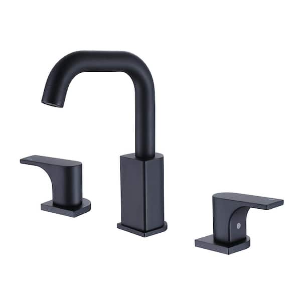 Unbranded 8 in. Widespread 2-Handle Bathroom Faucet in Matte Black