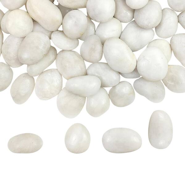 Decorative Pee Rocks .N/A 0.2 cu. ft. Polished White Decorative Stones Natural Pebbles 5 lbs ...
