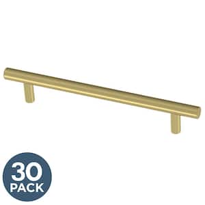 Simple Bar 5-1/16 in. (128 mm) Center-to-Center Satin Gold Cabinet Drawer Bar Pull (30-Pack)