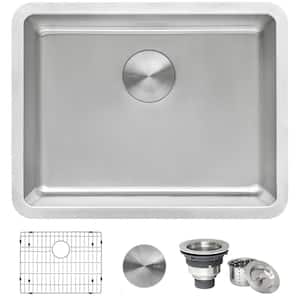 16-Gauge Stainless Steel 23 in. Single Bowl Undermount Workstation Kitchen Sink
