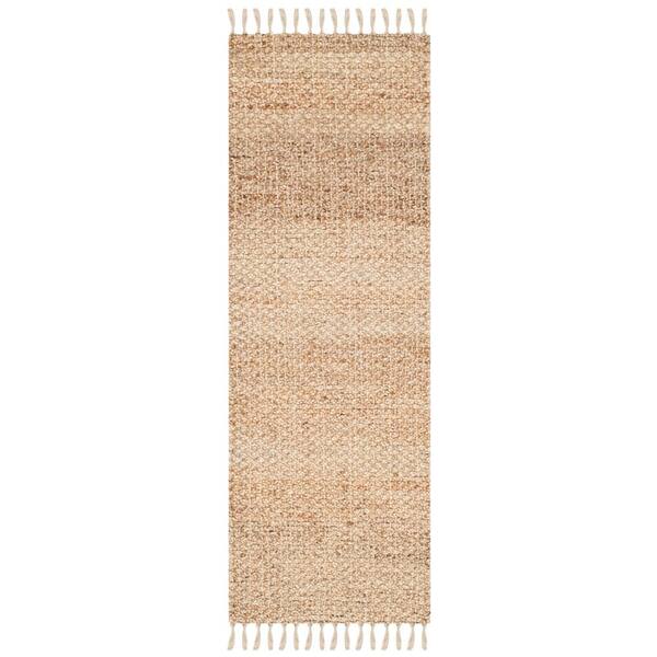 SAFAVIEH Natural Fiber Beige 2 ft. x 7 ft. Solid Runner Rug