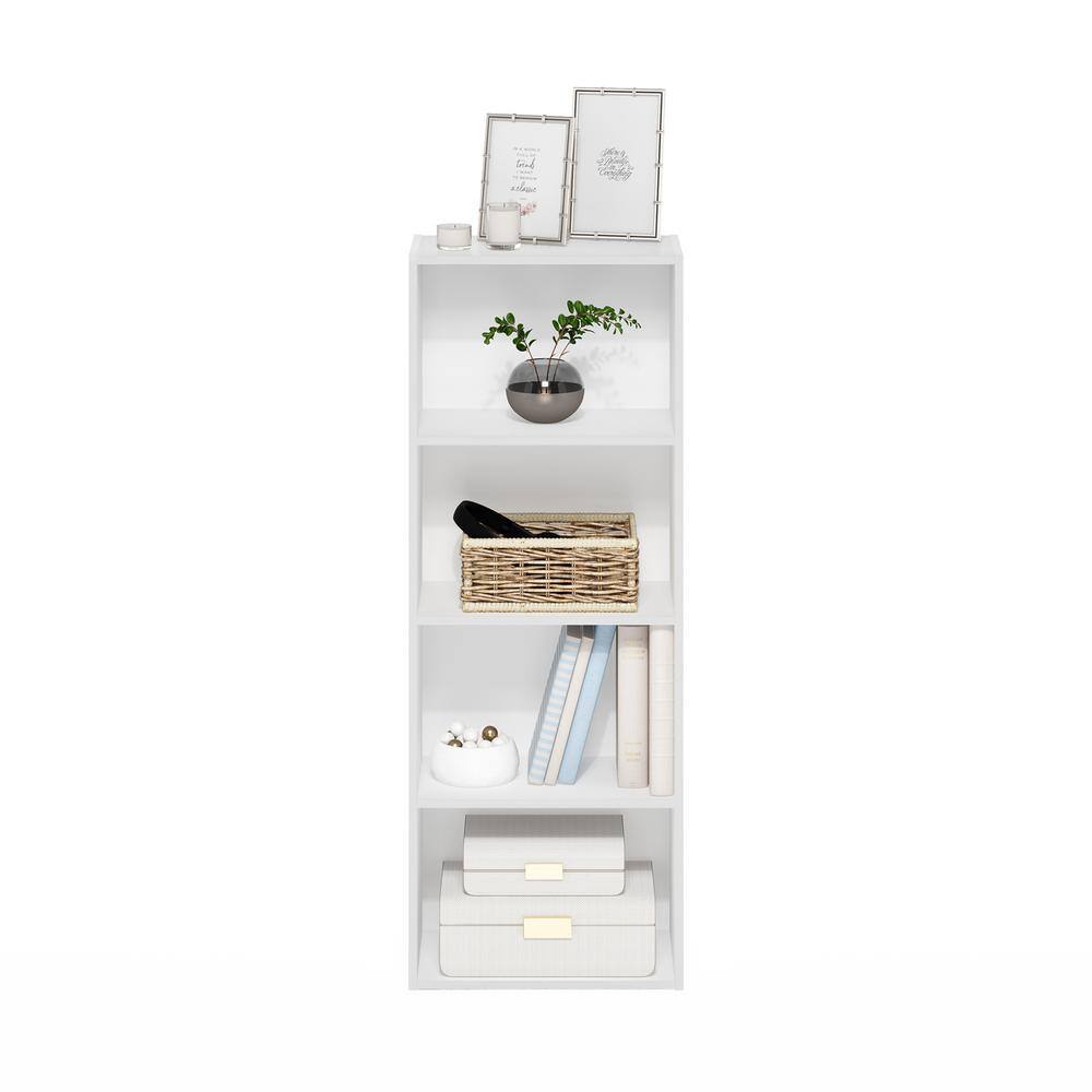 White Stackable 4-Tier Composite Wood Bookcase