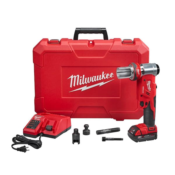 Milwaukee M18 18V Lithium-Ion Cordless FORCE LOGIC 6 Ton Knockout Tool Kit w/(1) 2.0Ah Battery and Accessories