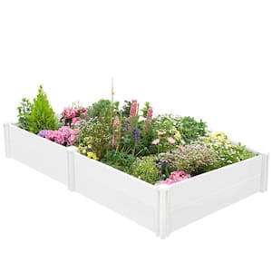 48 ft. x 48 ft. x 12 ft. White PVC Square Outdoor Raised Garden Bed