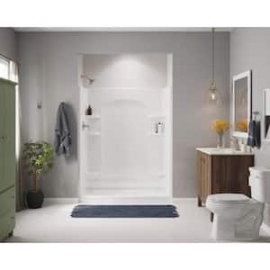 Ensemble Curve 30 in. x 60 in. x 75-3/4 in. Shower Wall and Base Kit with Left-Hand Drain in White