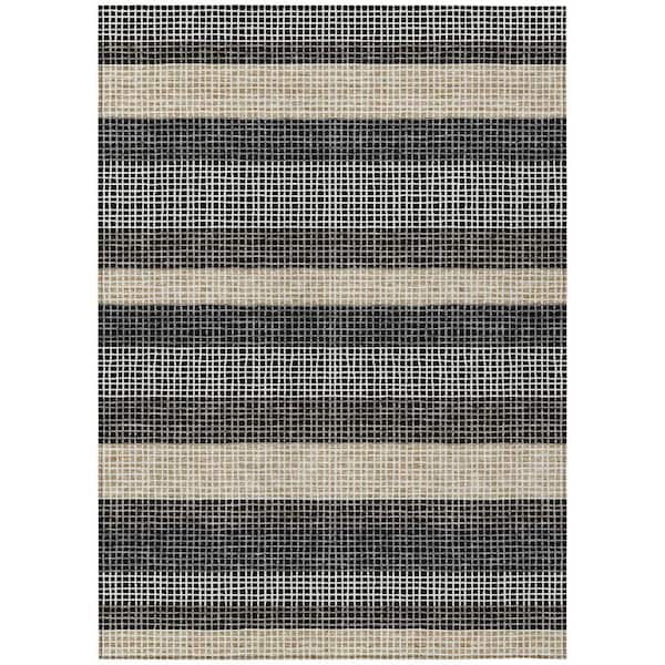Chantille Machine Washable Indoor/Outdoor Abstract ACN2530 Black 3 ft. x 4 ft. Area Rug