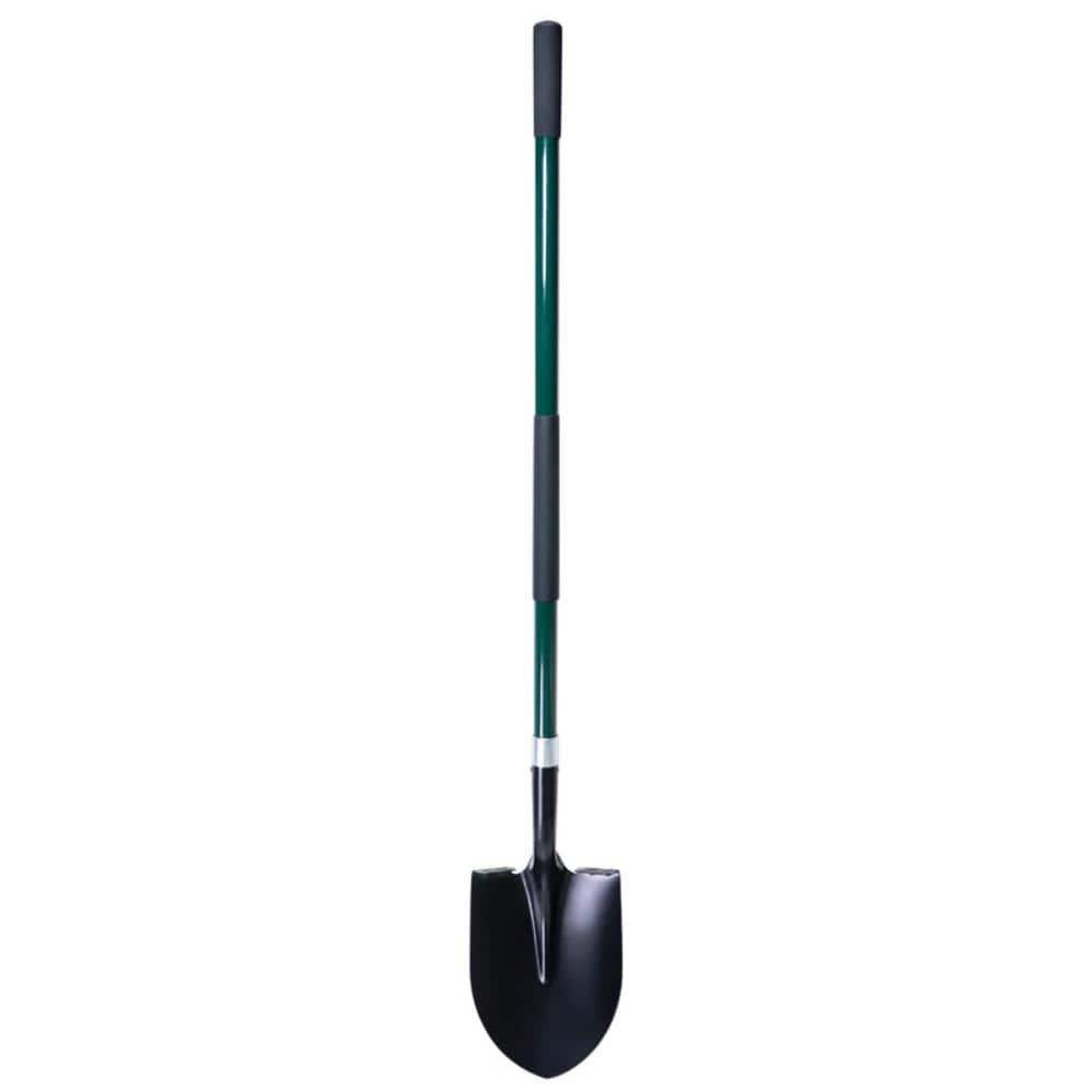 Fifty Six Inch Heavy Duty Gardening Shovel with Round Blade and Green Fiberglass Handle One Pack price history on PriceWatchPro