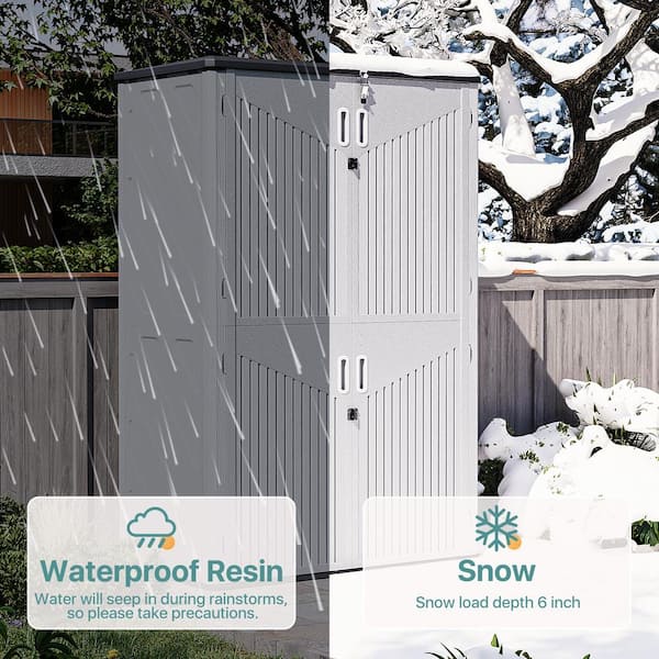 Sizzim 52 in. W x 30 in. D x 75 in. H White Resin Storage Shed