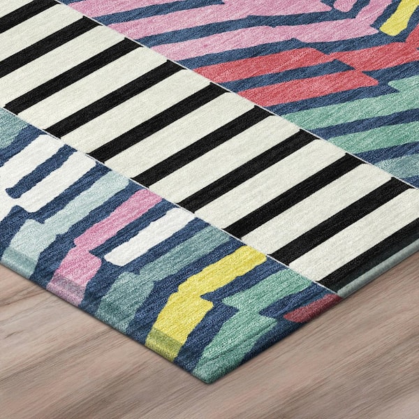 Chantille Machine Washable Indoor/Outdoor Abstract ACN3044 Navy 3 ft. x 4 ft. Area Rug